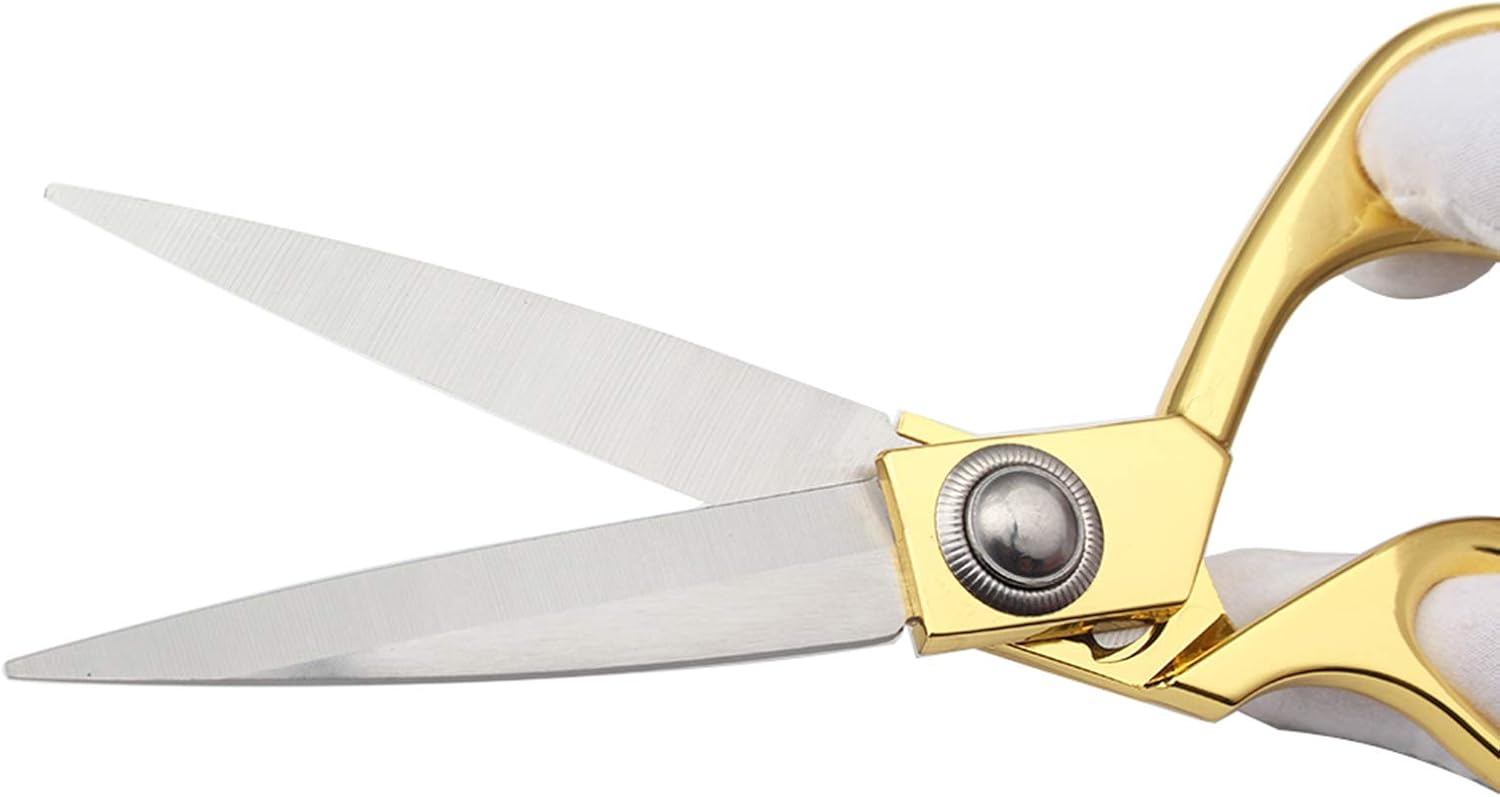 Gold 8" Sharp Tailor Scissors - Fabric, Leather & Clothing Scissors - Stainless Steel Professional Heavy Duty Dressmaking Shears - Image 5