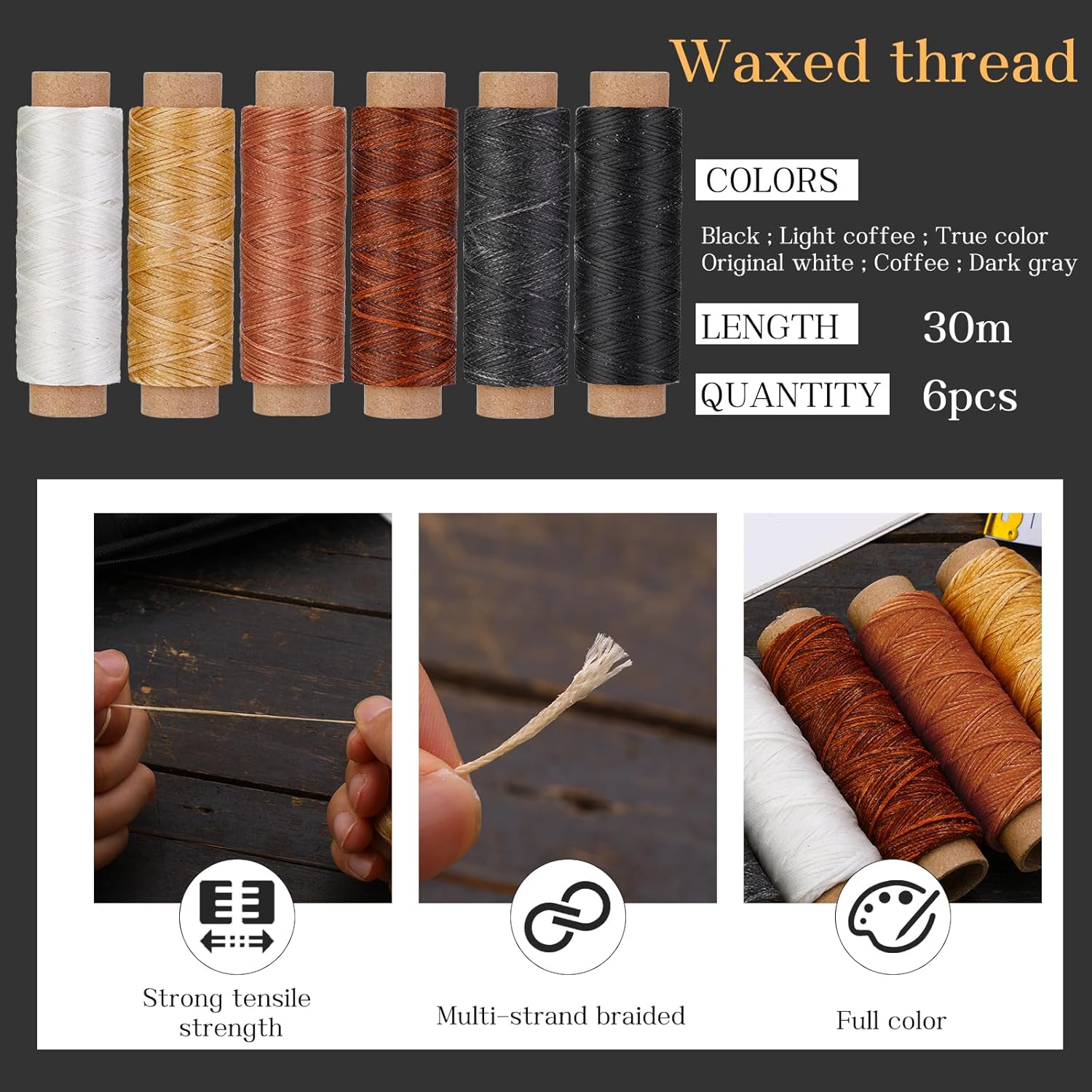 QMNNMA 40pcs Sewing Awl Kit with Bag, Portable Awl Tool Stitching with Instructions, Speedy Stitcher Sewing Awl Kit for DIY Leather Sewing Repair Craft - Image 4
