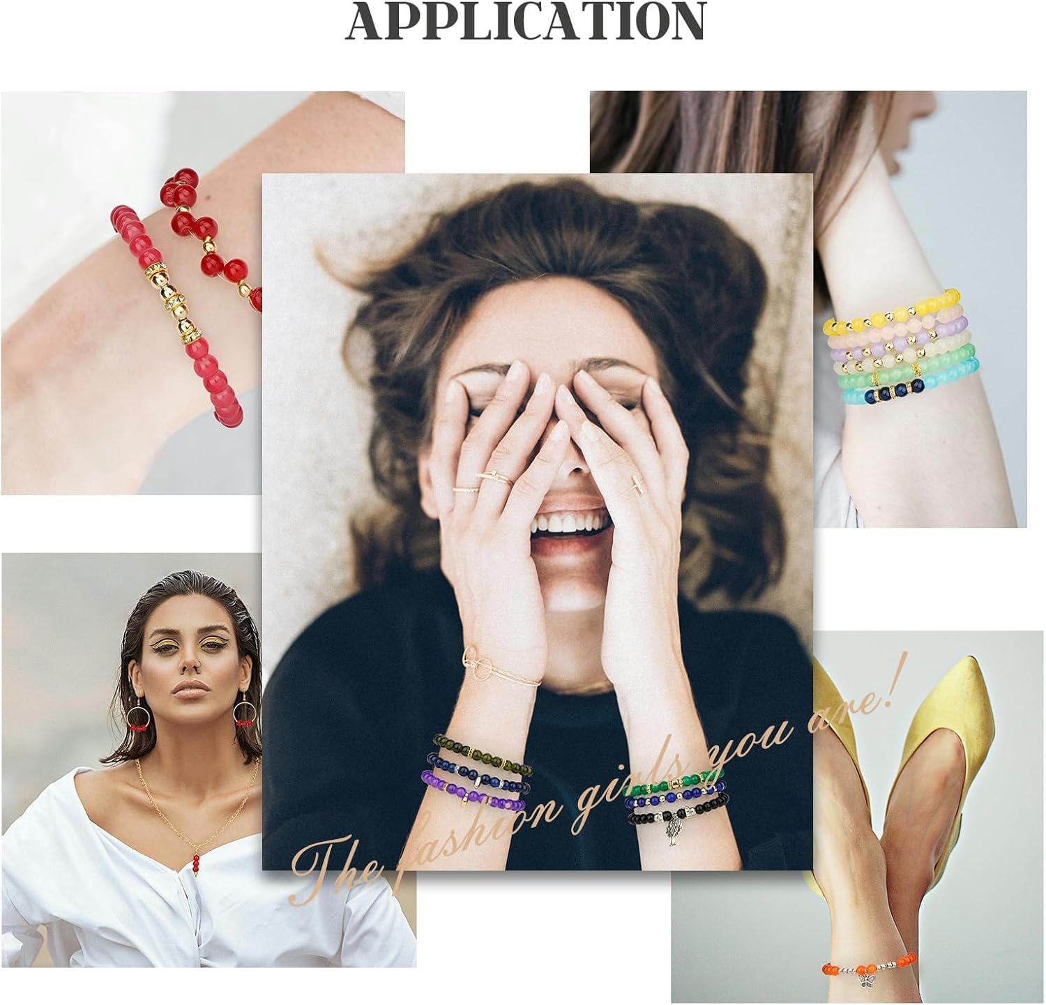 Sistenia 6mm Glass Beads Bracelet Making Kit 1400pcs, 24 Colors Crystal Beads for Jewelry Making Round Beads DIY Crafts with Spacer Beads Charms Accessories - Image 5